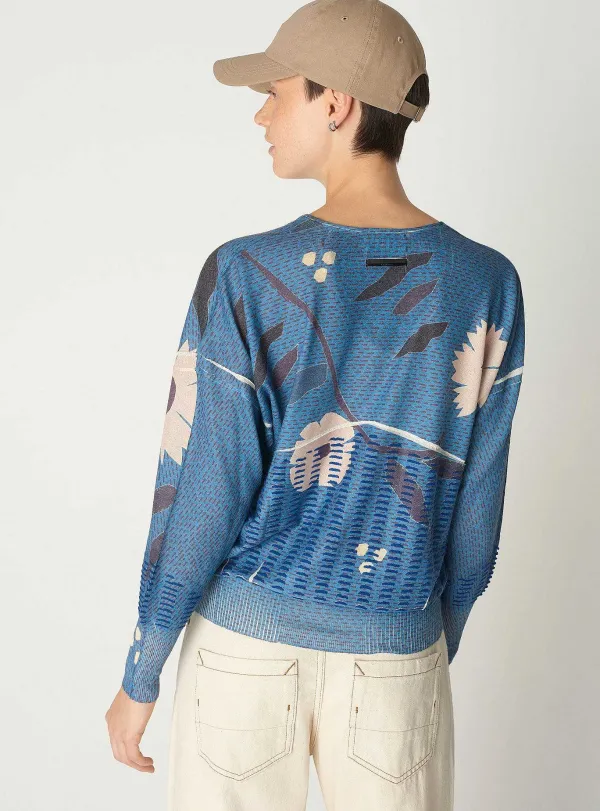 New Pull Fleur Femme Maille