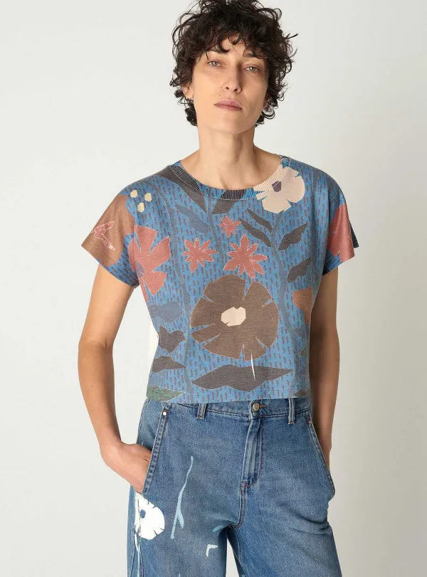 Cheap T-Shirt Fleur Femme Hauts